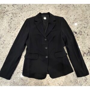 J.Crew Black Wool‎ Blazer Size 4 Classic 3-Button Tailored Jacket